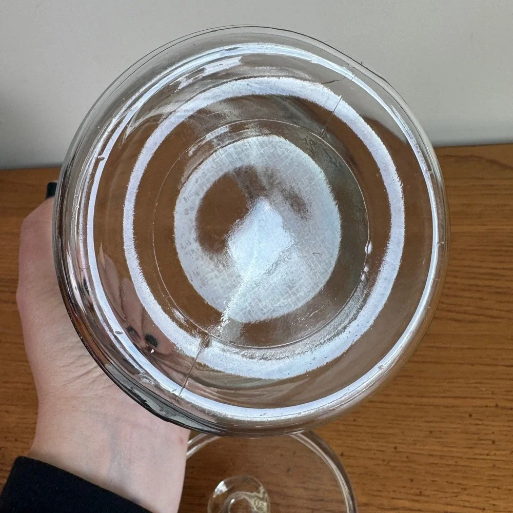Vintage Apothecary Jar Glass Lid Gauze‎ A.S. ALOE Co Storage Container